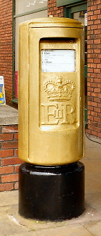gold postbox