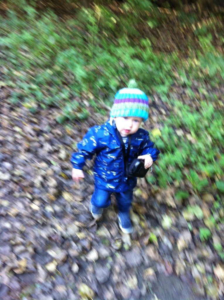 Out of focus photo of lucas walking towards me