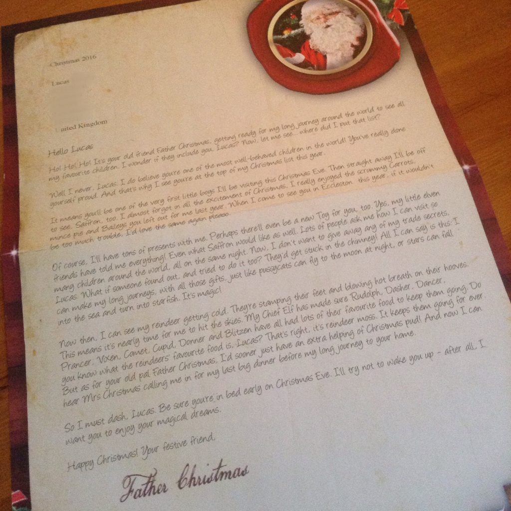 Lapland Mailroom Review Letter from Father Christmas 