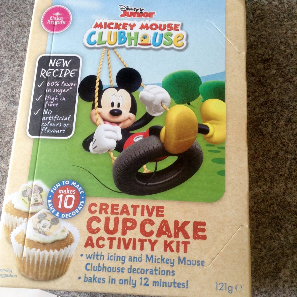 baking Mickey Mouse fairy cakes