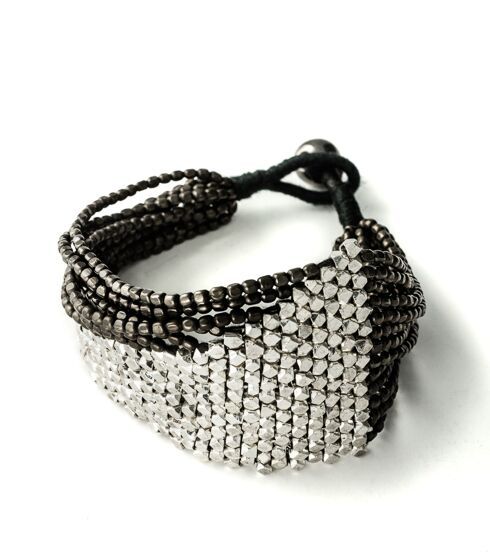 Festival fashion black and silver handmade bracelet banbayu