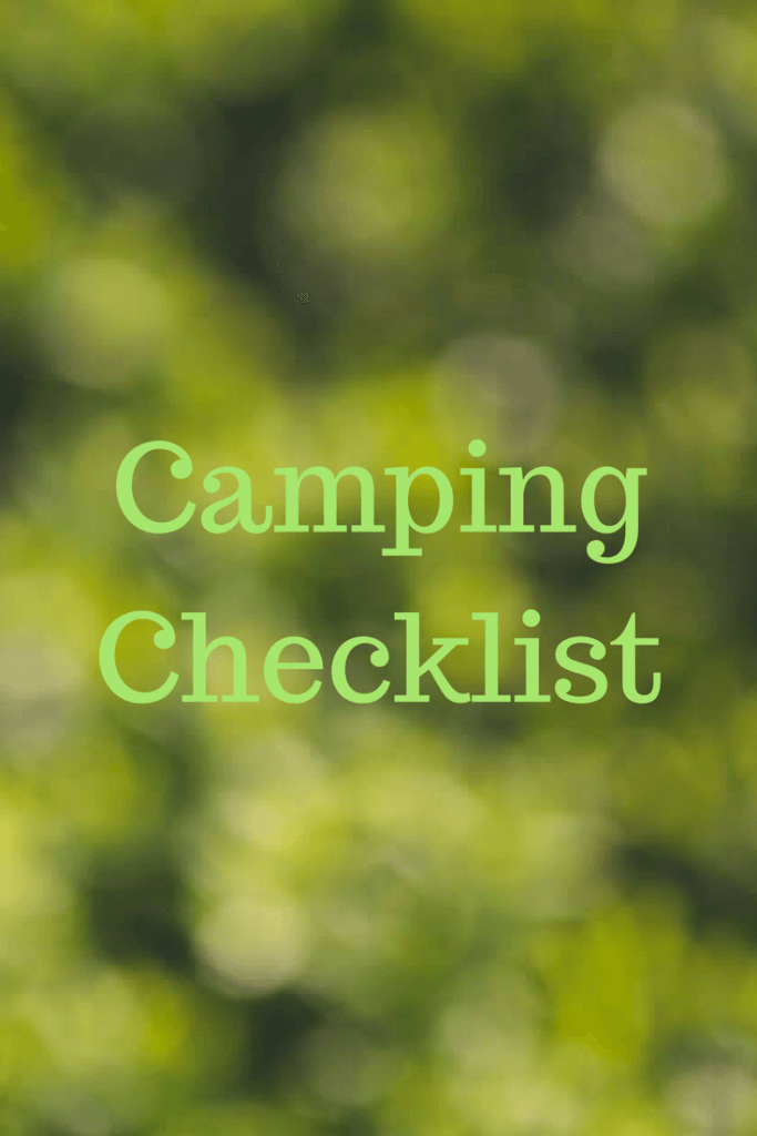 Camping checklist 