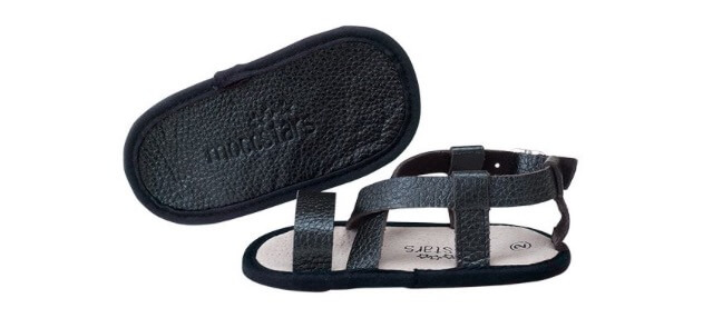 Moccstars Hercules black leather sandals 
