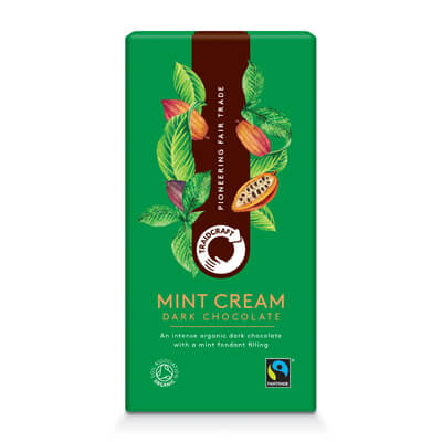 Fairtrade chocolate Traidcraft’s Mint Cream Dark Chocolate 