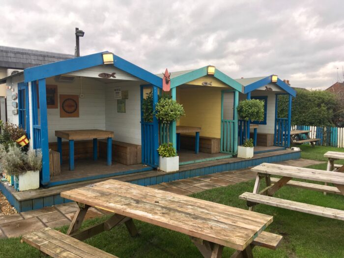 beach huts for eating in at wrightington