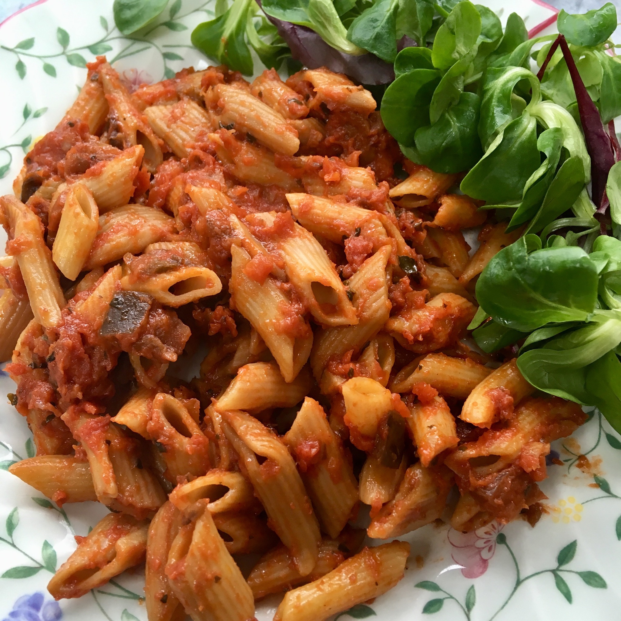 DietBon veg pasta with a side salad