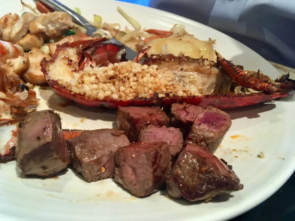 Sapporo Teppanyaki Manchester review. Beef and lobster 