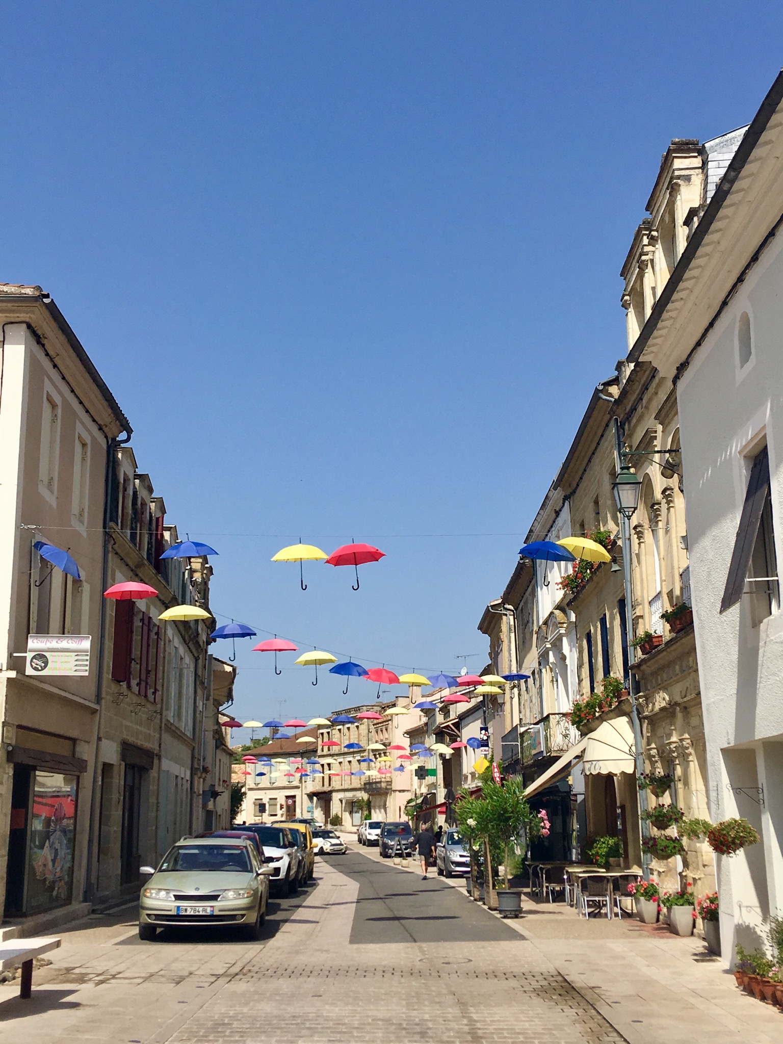 Lauzen street with umbrellas hanging
