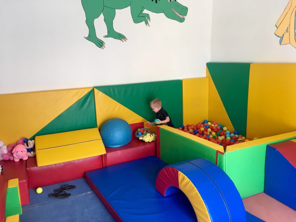 Lucas playing in the soft play room 