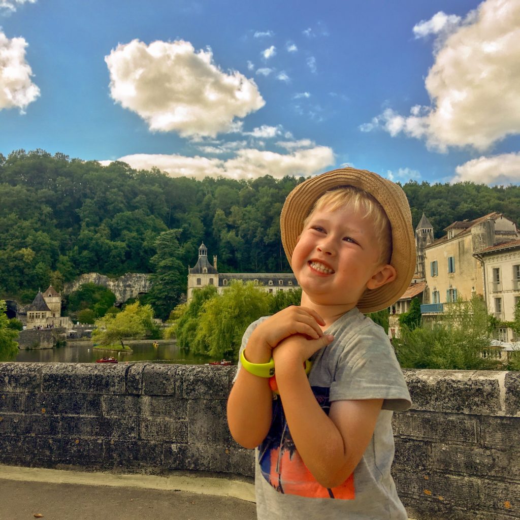 Lucas in Brantome. Things to do in France with your family 