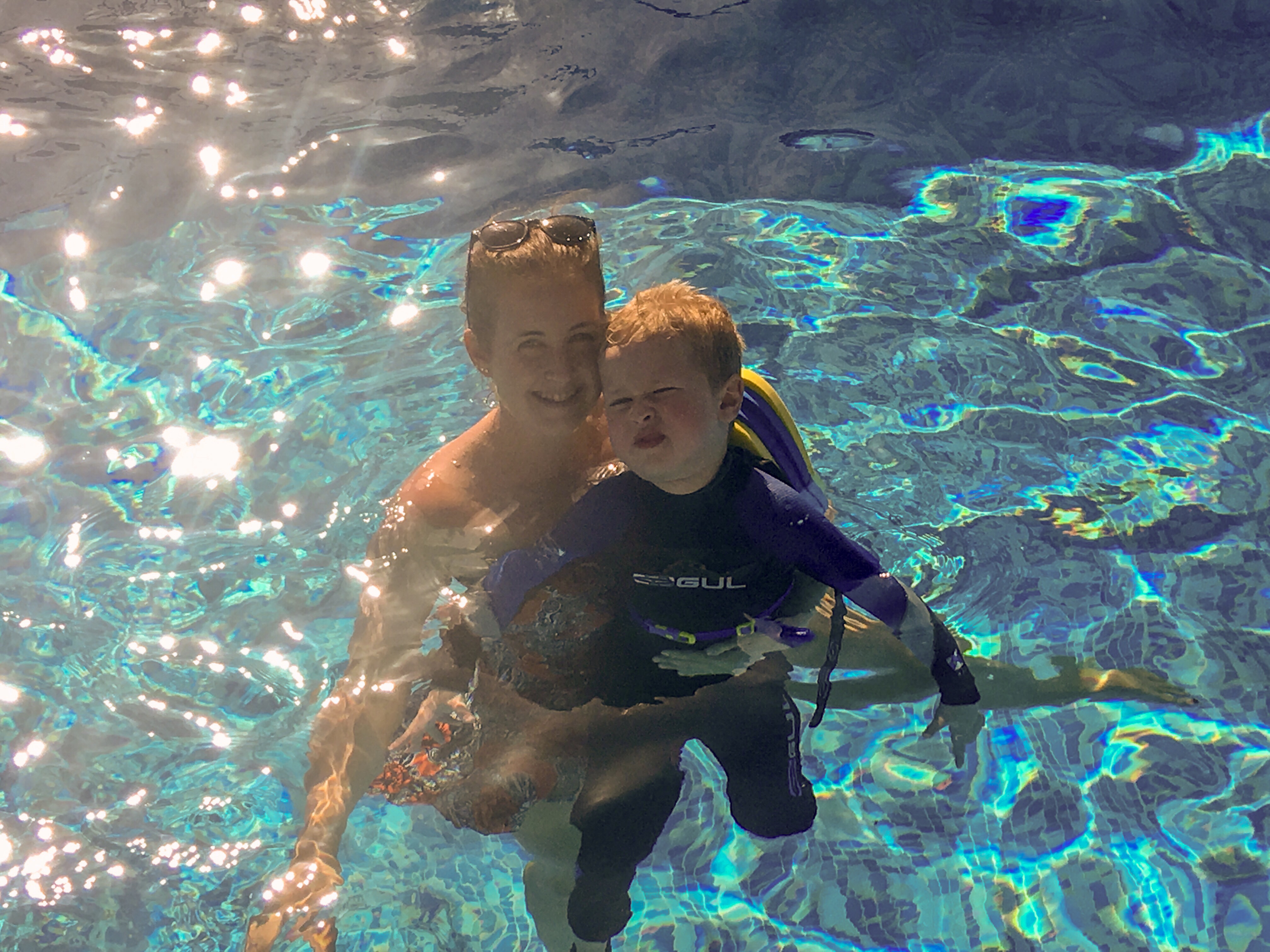 Lucas and I in the pool