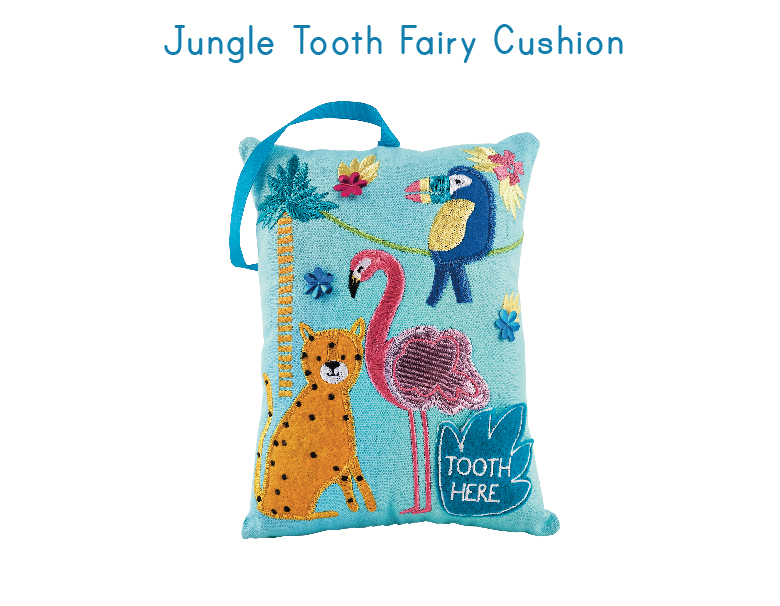Floss and Rock jungle tooth fairy cushion
