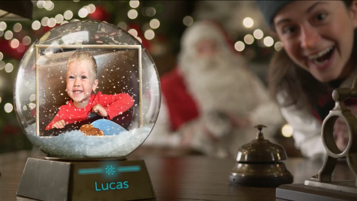 A screenshot of Lucas in a snow globe on one of the pnp videos