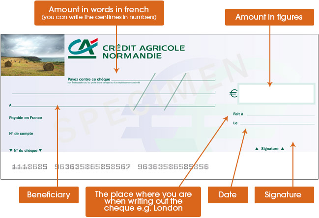 Image showing how to write a cheque in France 