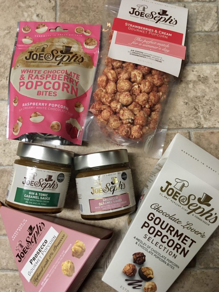 A selection of joe and sephs popcorn and caramel sauces 