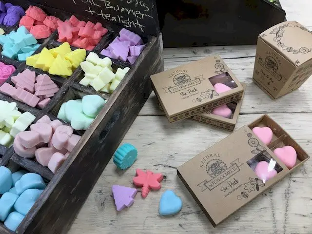 a selection of colourful wax melts