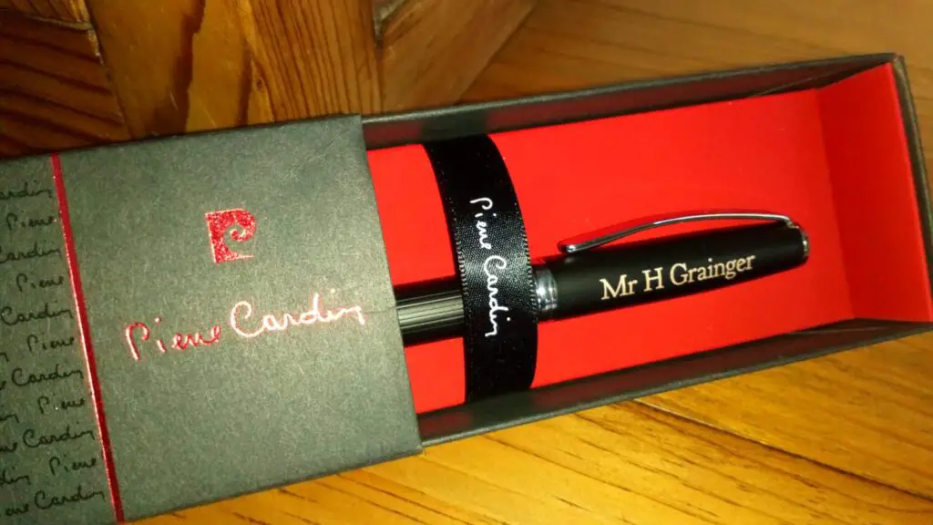 a close up of the personalised pen 