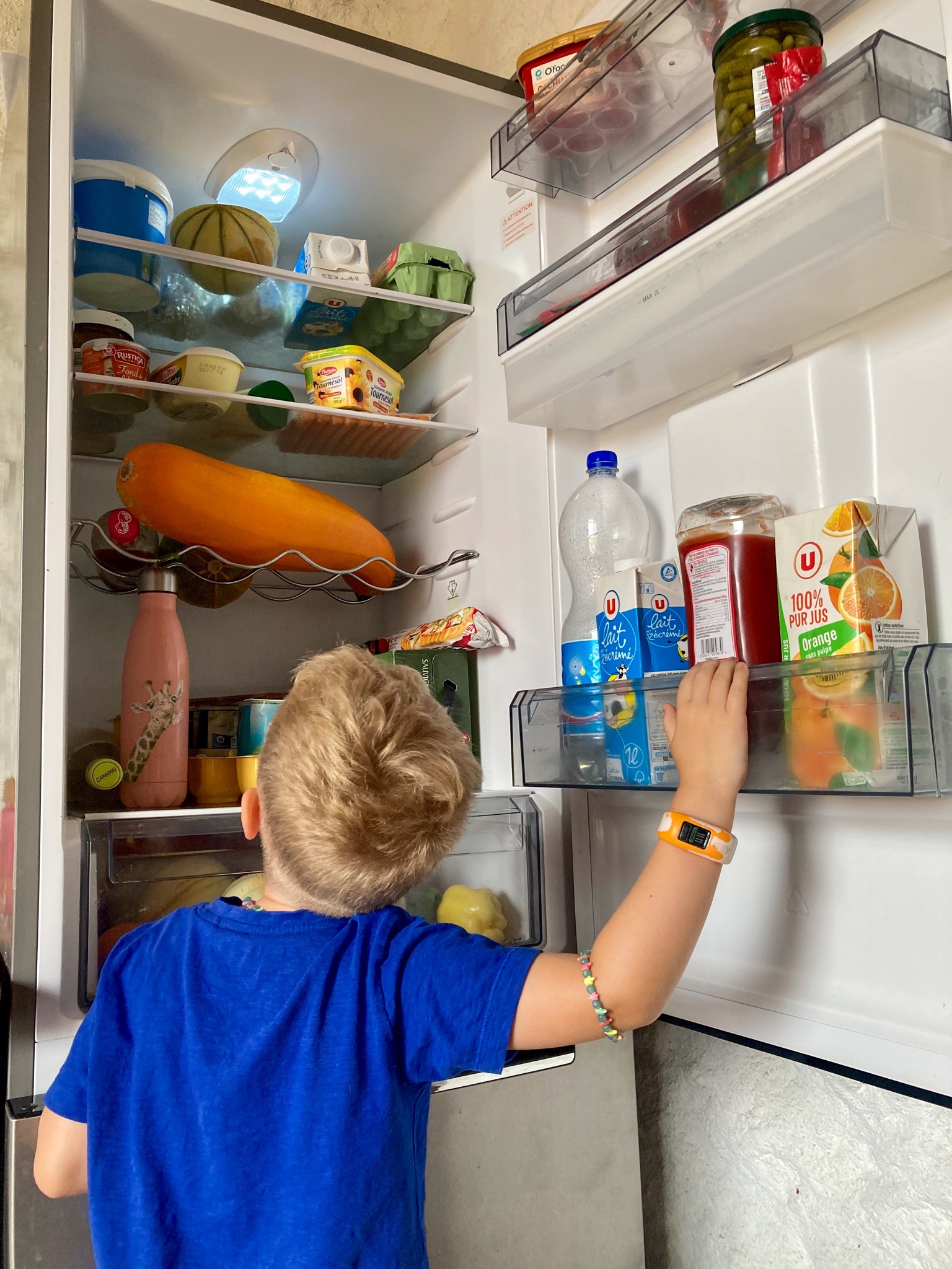 Lucas looking in the fridge