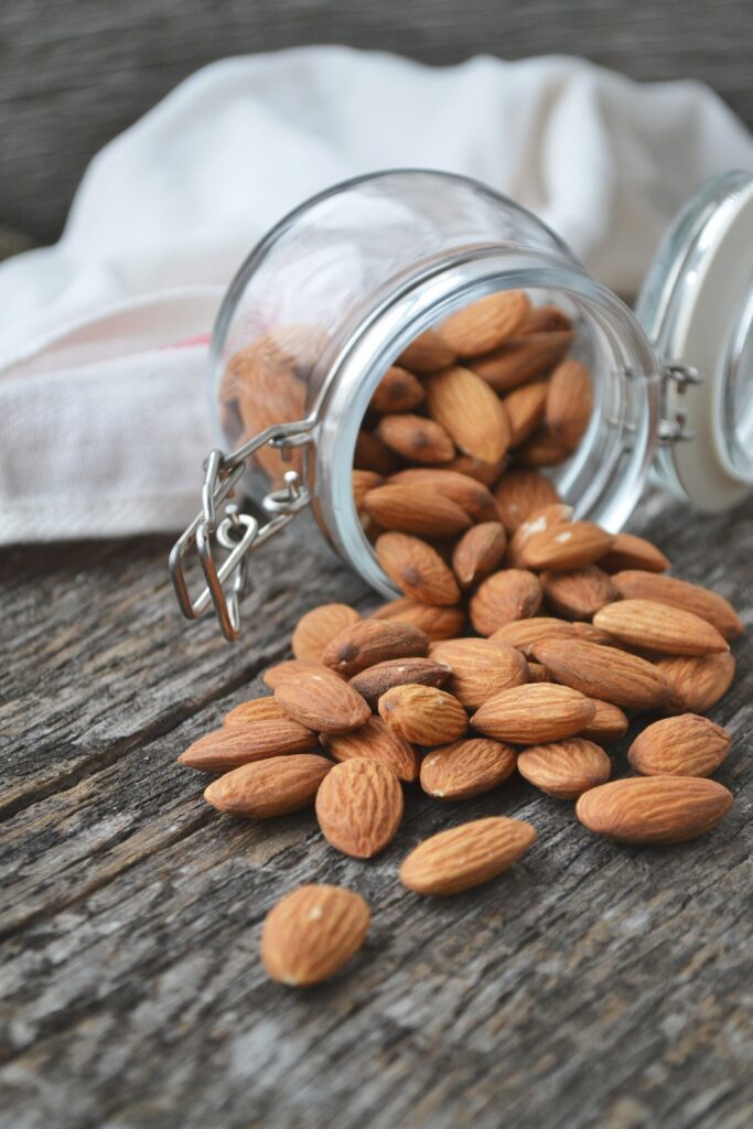 nuts in a glass jar