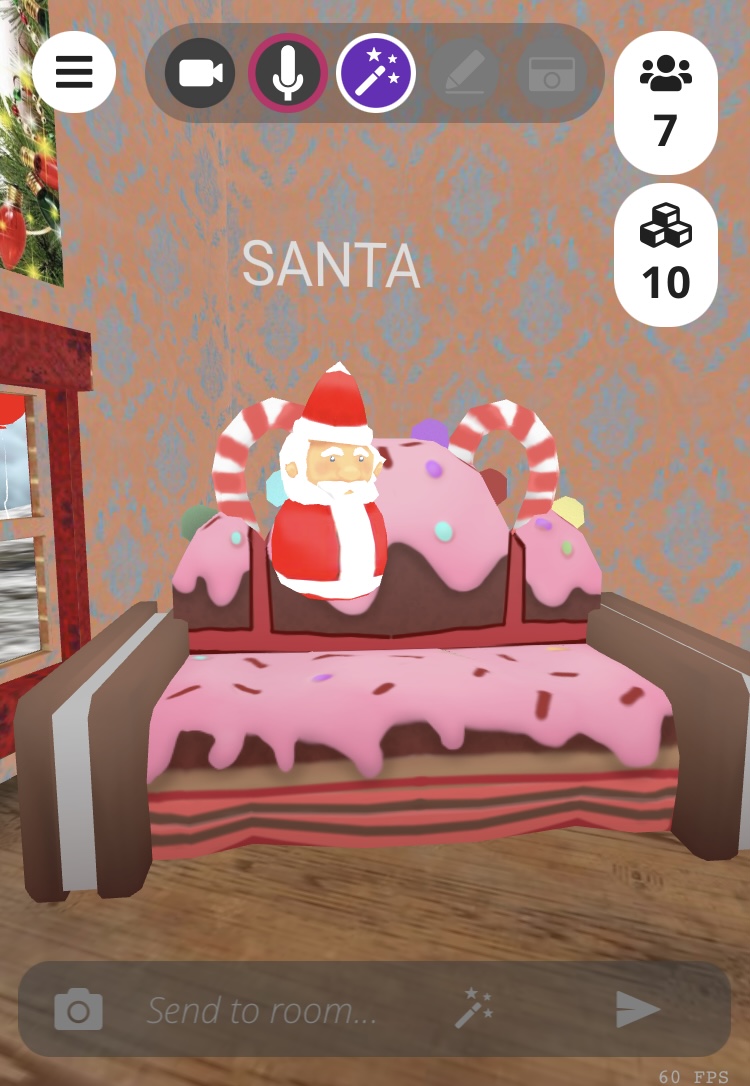 Santa on a cake sofa