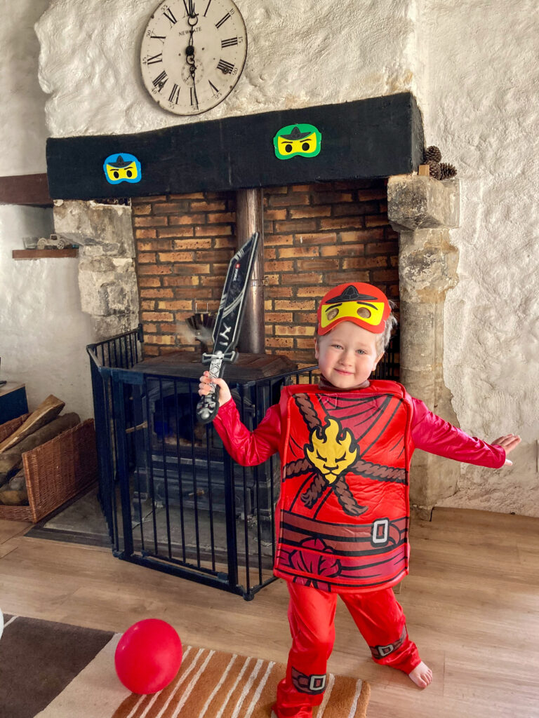 Lucas dressed in a Kai ninja costume 