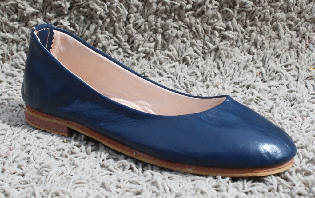 blue leather shoes