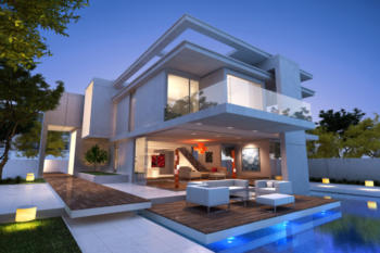 modern home with pool