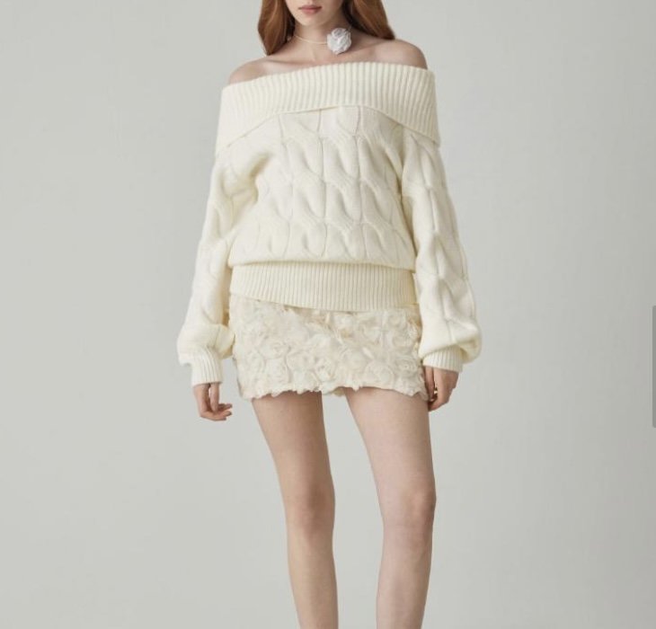 white jumper and skirt