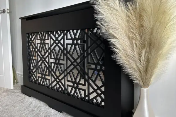 black mirrored radiator cover