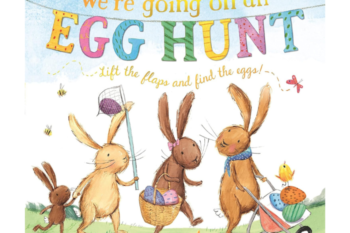 rabbits and easter eggs walking
