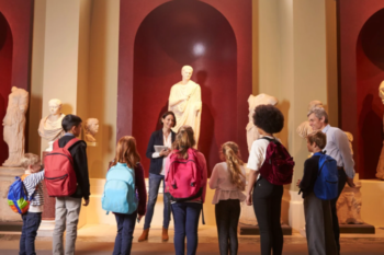 Impressive collection of classical Greek sculptures at the museum for educational tours and cultural enrichment.