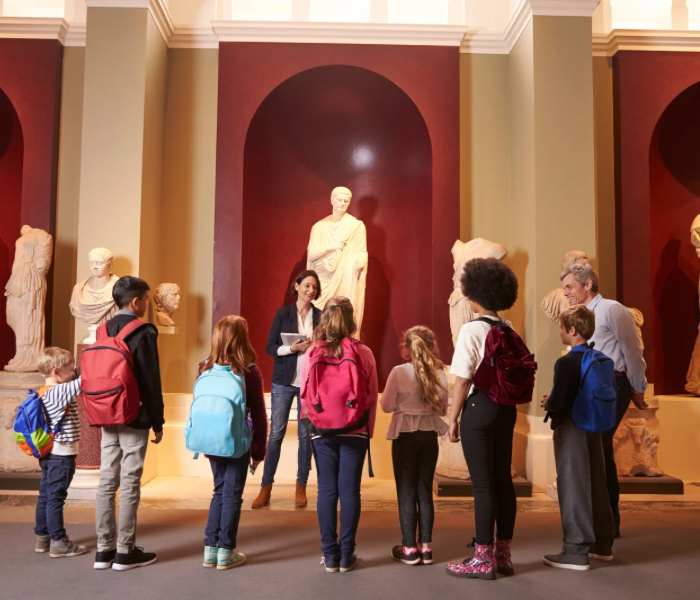 Impressive collection of classical Greek sculptures at the museum for educational tours and cultural enrichment.