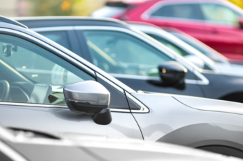cars parked up in a line