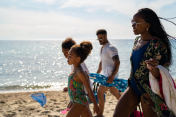 family on a beach