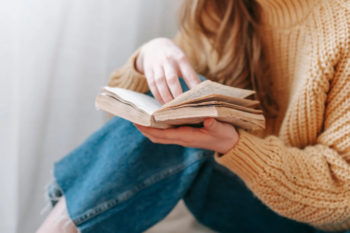 lady reading a book