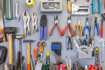 tools laid out in flat lay