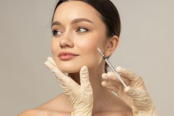 lady getting botox injection