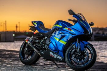 blue motorbike