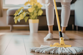 cleaning floor