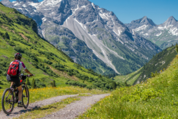 mountain biking with mountains