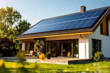 solar panels on roof