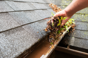 cleaning out gutters