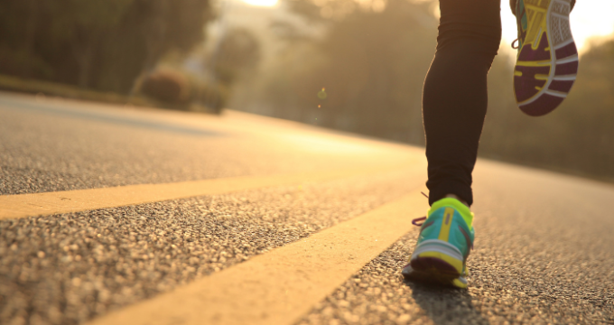 runner on road