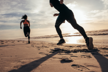 running on beach