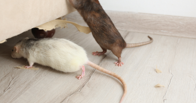 mice next to sofa
